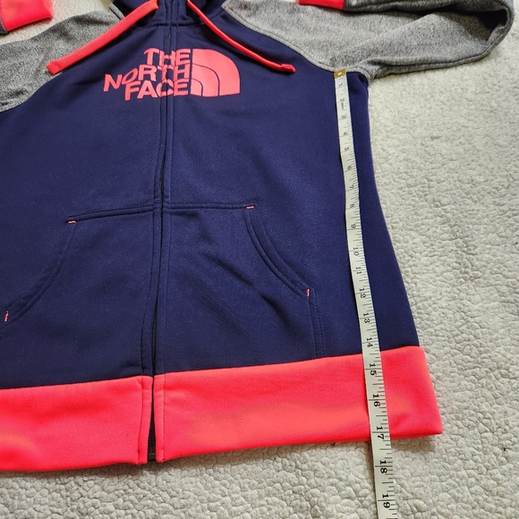 The North Face 1/2 Dome Colorblock Full Zip Hoodie Blue Grey Pink/Coral  Women M - Picture 6 of 10